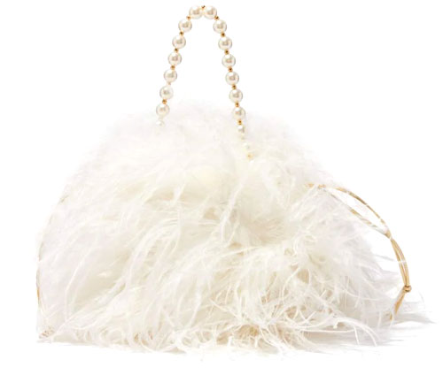 L'oiseau Rebelle Top Handle Bag with Ostrich Feathers – Vanina